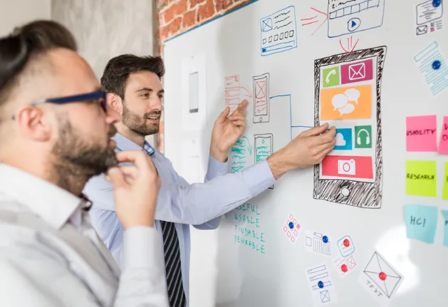 People are working on UX design services